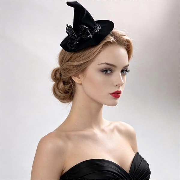 Gotisk stil edderkopper blomst fjær hårnål elegant heksehodeplagg for kvinner jenter Halloween utkledning seksjon 2