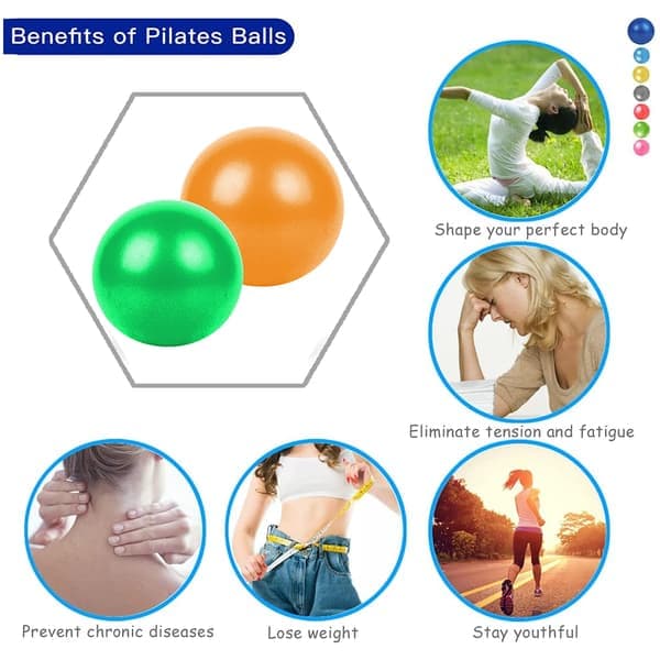 Mini træningsbold, yogabold, pilatesbold, kernetræning og fysioterapi, forbedrer balance, orange+grøn