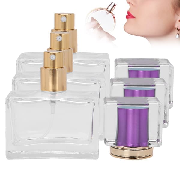 3st Glas Påfyllningsbar Tom Parfymflaska Kosmetisk Parfym Atomizer Dispenser 30mlLila