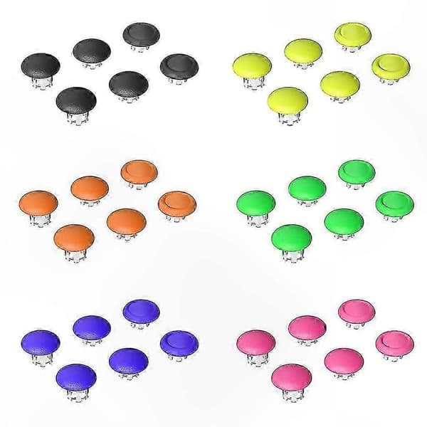 6-pack tumsticksgrepp för PS5 Edge Elite Controller Joystick Covers Svart