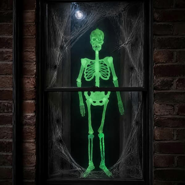 Glow in Dark Skeleton - 90cm-1.5m Fluorescerende Rekvisit - til Spøgelseshus
