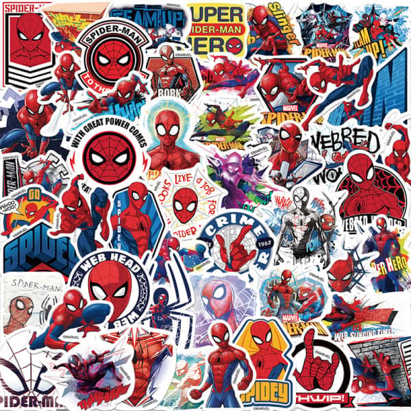 50 stk Marvel Superhelt Spider Man Graffiti Klistremerke Gitar Kostyme