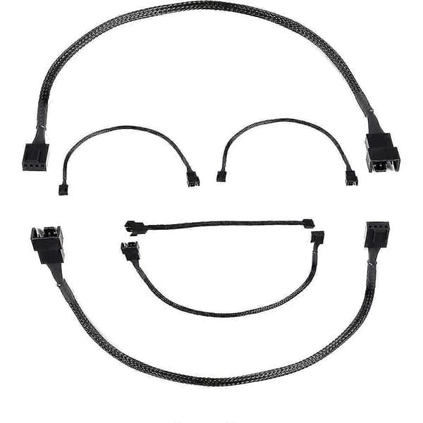 6 stk. viftefordelerkabel, adapter for datamaskinens viftestrømforlengelseskabel