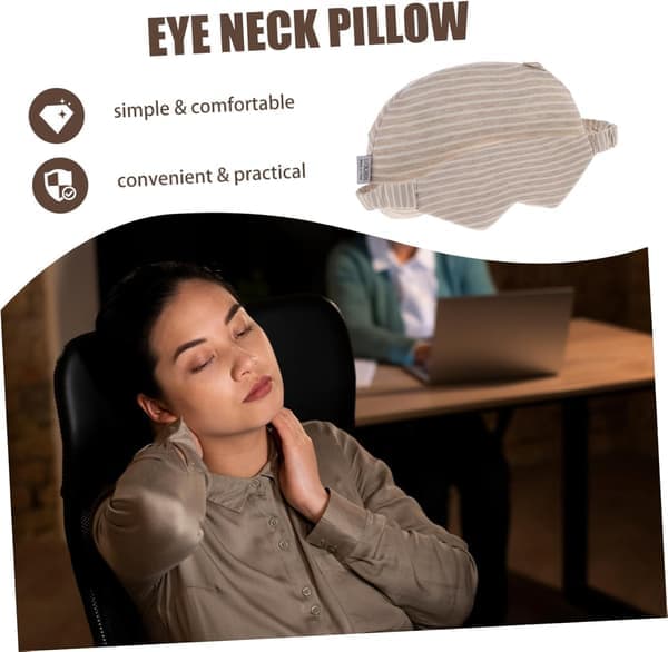 Ögonbindel Kudde Sovmask för flickor Ergonomisk Nackstöd Resenackkudde för flygplan och kontorsbruk