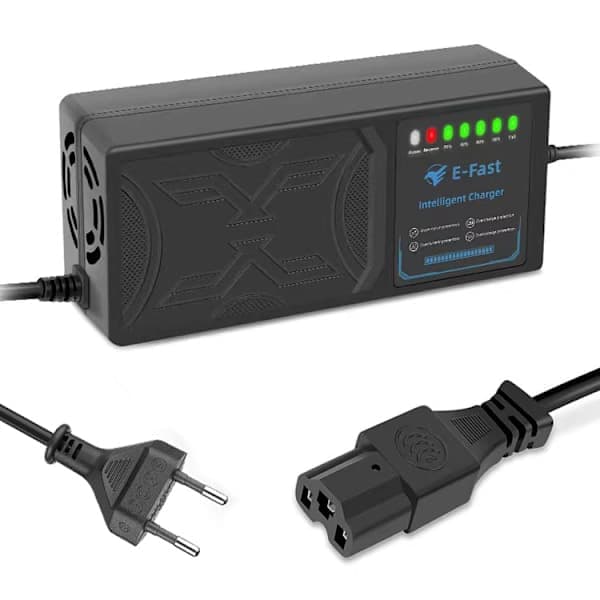 60V 20AH lader for elektriske kjøretøy med 7-lys display, strømdisplay, lekkasjebeskyttelse/full lading