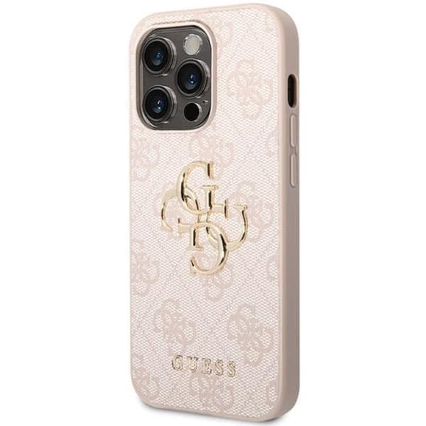 Guess Mobildeksel til iPhone 15 Pro Big Metal Logo Rosa