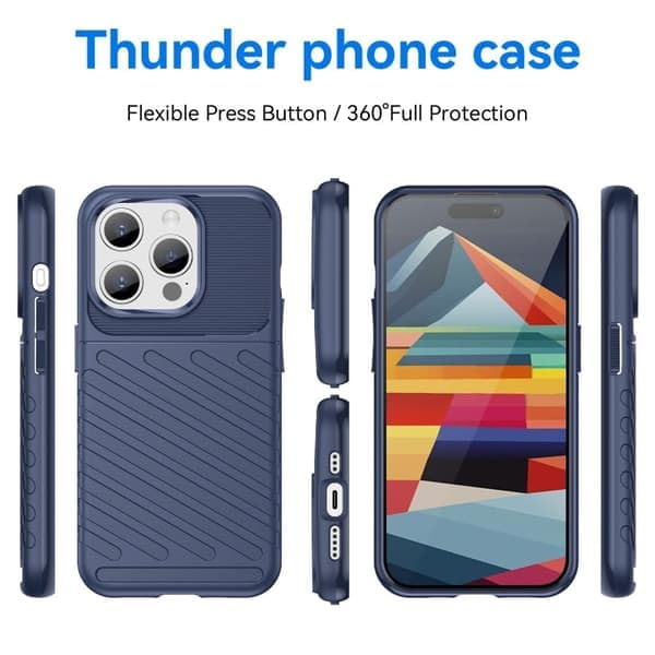 Thunder iPhone 15 Pro Max-skal - Blå Blå