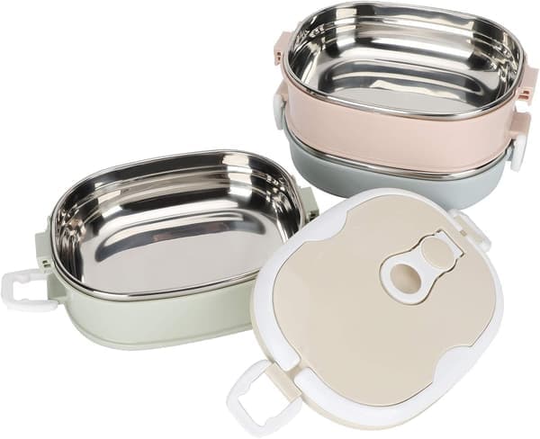 Termisk matboks, bærbar termisk matbeholder i rustfritt stål med rom Bento matboks (tre lag 2700 ml)