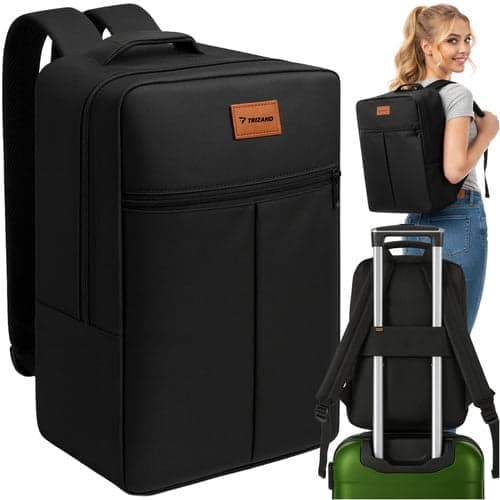 Håndbagage rygsæk 40x25x20 cm 20L letvægt 470 g sort Sort