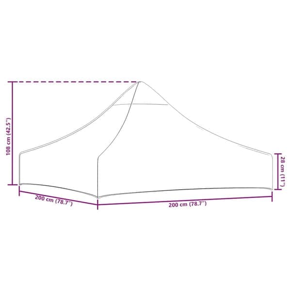 Tak till partytält 2x2 m grön 270 g/m²
