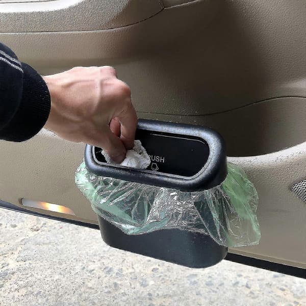 Bilpapperskorg med lock, läckagesäker bilavfallsbehållare
