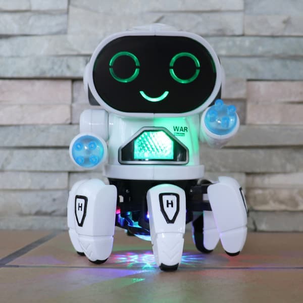 Dansende Robot Elektrisk Kæledyr Musikalsk Lysende Legetøj 6 Kløer Blæksprutte Rob