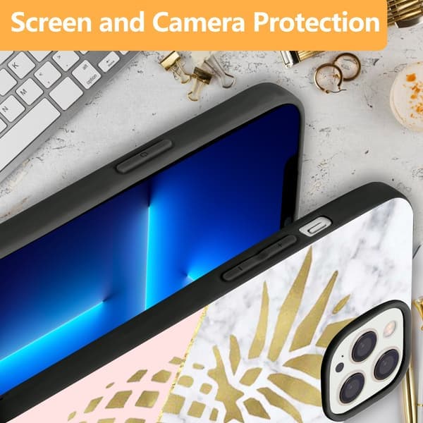 2 stk Marmor Ananas iPhone 15 Pro Deksel, Gutter og Jenter Apple iPhone 15 Pro Max Deksel til iPhone 15 Plus 15 Pro 15 Pro Max Svart iPhone 15 Plus iPhone 15 Plus