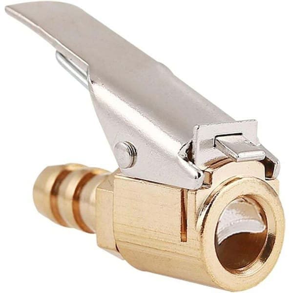 Delar Uppblåsningsmunstycke, Bildäckspumpmunstycke med klämma, Uppblåsningsventilklämmanslutningsadapter, för däckventiler, Mässing, 8mm