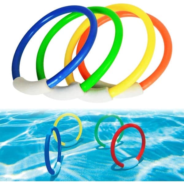 Dykringar för barn, dykring, dykringleksaker, PVC-dykringar, poolringleksaker, 4 stycken
