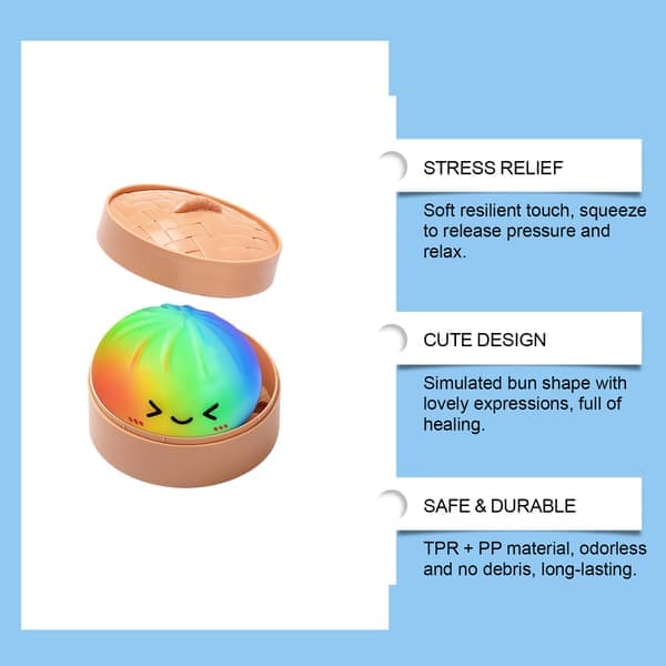 Dumpling Squishy, 4 tommer Dumpling Stressball, Myk Deig for Dekompresjon, Stressavlastningsball