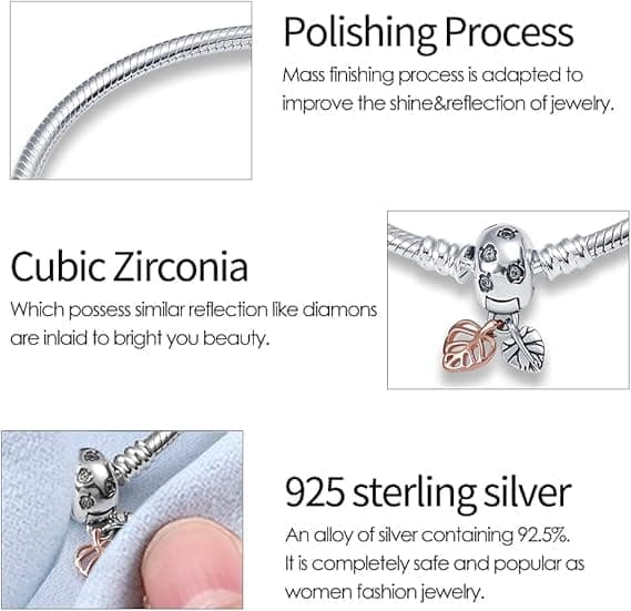 925 Sterling Silver Ormlänksarmband för Europeiska Pandora Berlocker