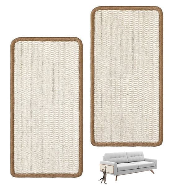 Sisal klorematte, 2-pakning, 45×25 cm – sofatrekk, selvklebende, innendørs