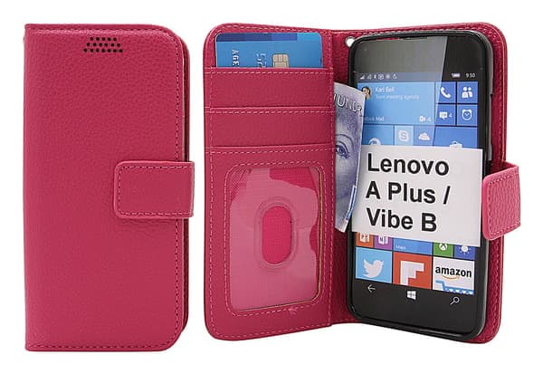 Uusi Standcase-lompakko Lenovo B / Vibe B (A2016a40) Hotpink