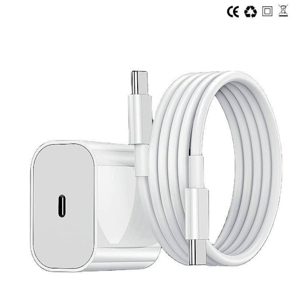 Oplader til iPhone 15 / iPhone 16 / iPhone 17 + 2M kabel Hurtigoplader USB-C til USB-C