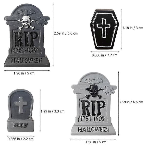 Halloween Spøgelseshus Harpiks Gravsten til Dekoration 4 Stk. Samling