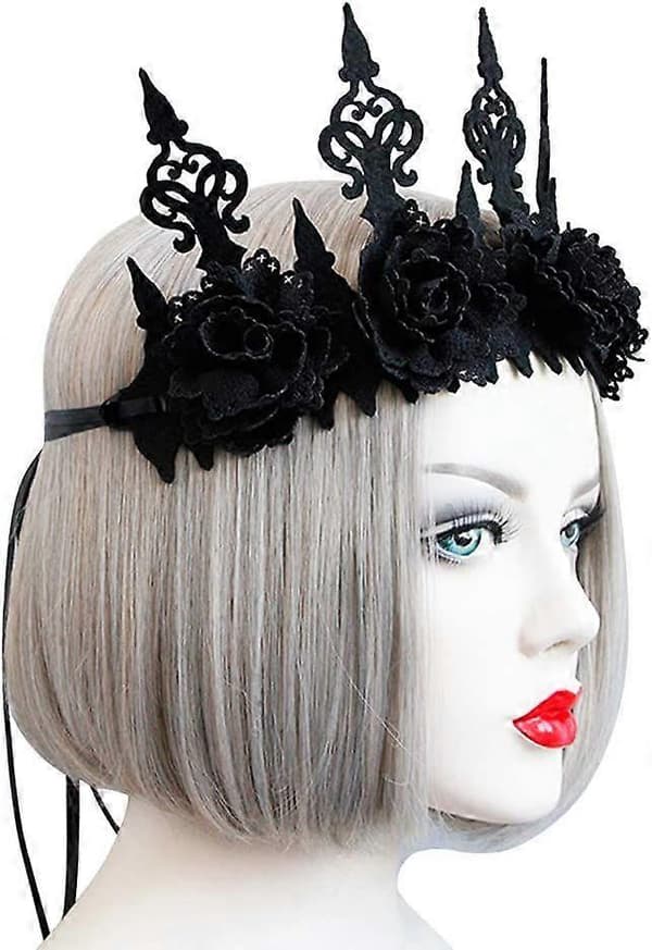 Halloween Masquerade Cosplay Heksehovedbånd Guirlande (sort) 1 Styk