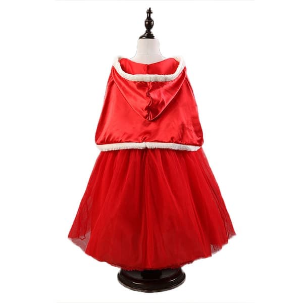 Frost Elsa Prinsessklänning med cape för flickor Cosplay-set - Röd 4-5 år = EU98-110 red 4-5Years = EU98-110