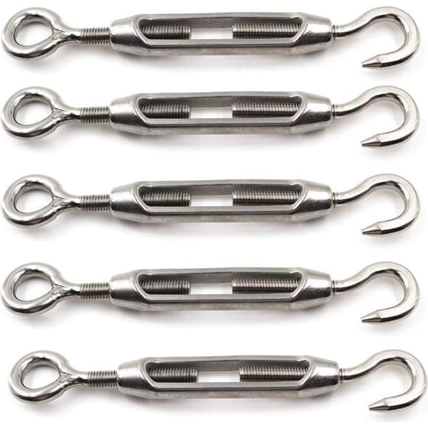 M8 krok- och öglefästen 304 rostfritt stål, 5-pack