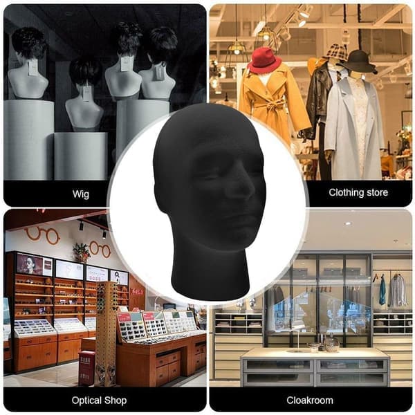 Praktisk mandlig mannequin hovedmodel til hat, paryk og briller-FS-