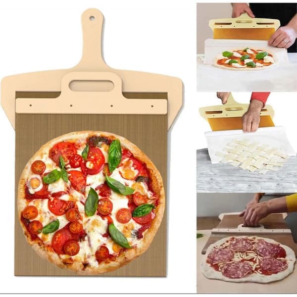 Pizza Smart Slider, Glidende Magisk Pizzaspade, Pizzakutter med Håndtak - Glidende Pizzakutter -GSL