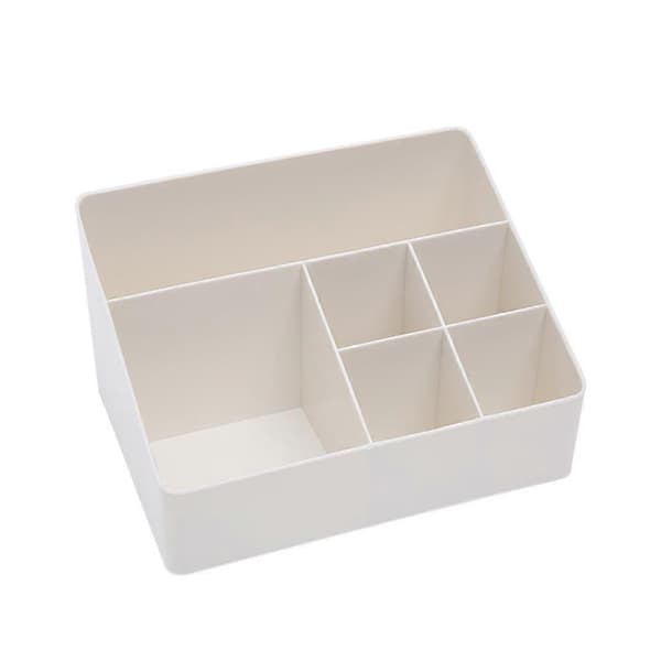 Skrivebords Makeup Organizer Opbevaringsboks til Kosmetik Multifunktionel Hvid