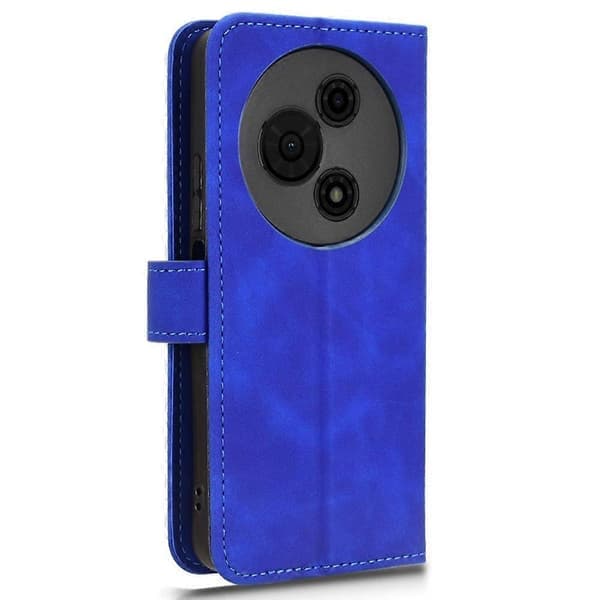 För TCL 605 4G Läderfodral Läderkänsla Anti-Drop Plånboksfodral Blå Blå Blå Blue Blue