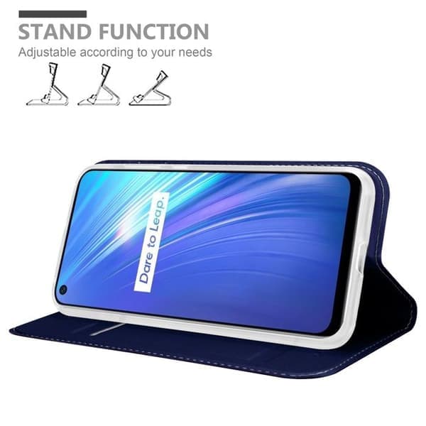Flipfodral för Realme 6 4G / 6s i MÖRKBLÅ KLASSISK Plånbok Stötsäker Blå