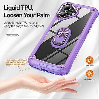 Etui til iPhone 16 Legeringslinseramme PC+TPU Stativ Telefonbakside (Stil D)