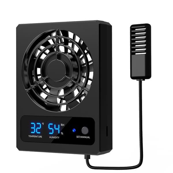 Reptilbur intelligent køleventilator med LED-display, stærk vind, ventilationsventilator, lav støj