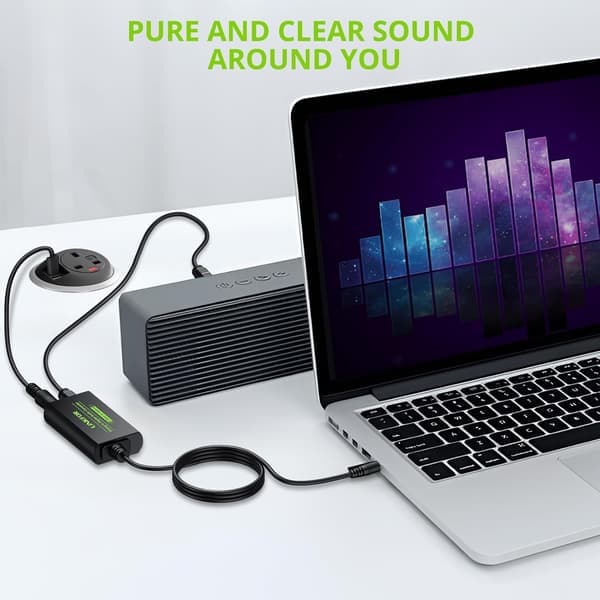NÖRDIC 48kHz DAC Analog til Digital Omformer 3.5mm til SPDIF Toslink Svart