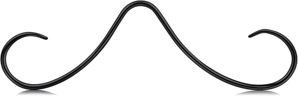 Mustasch septumring, näspiercing i metall
