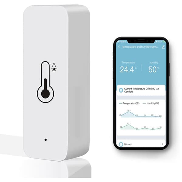 App Trådløs Hygrometer Termometer Understøtter Alexa Dataeksport