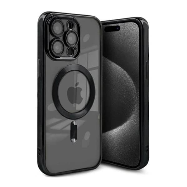 Luksus mobilcover med Magsafe iPhone 15 Pro Max - Sort Sort