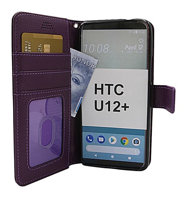 Uusi Standcase Lompakko HTC U12 Plus / HTC U12+ Violetti Lila