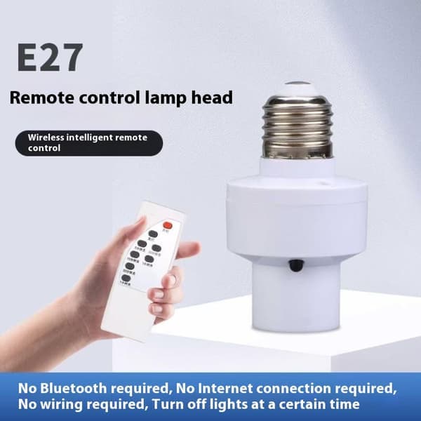 E27 Lampefot med trådløs smart fjernkontroll, intelligent bryter A