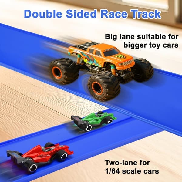 5 Meter DIY Flexibel Bilbana Racing Set för Småbarn Inomhus Utomhus Lek Blå Blue