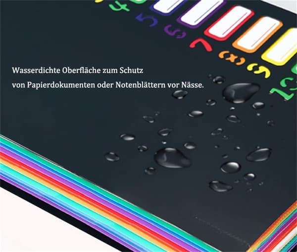 Projektmappe A4 organizer skrivebordsorganizer 12 rum skrivebordsmappe personlig mappe med elastikbånd plastringbind vandtæt ringbind