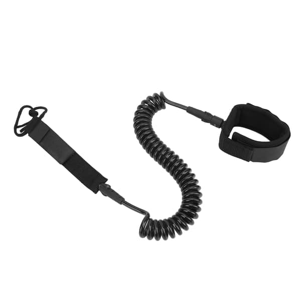 Høy elastisitet TPU Svart Justerbar Spiral Surfebrett Leash for Padlebrett Longboards 9ft 2.74m