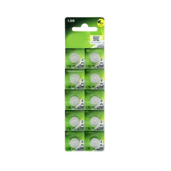 10 stk AG13 Knappcelle LR44 A76 357 357A LR1154 SR1154 SR44 GP76 Knappbatteri