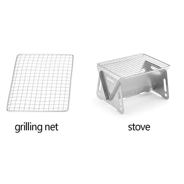 Bærbar udendørs camping BBQ-grill foldbar ovn BBQ-net Grilling net