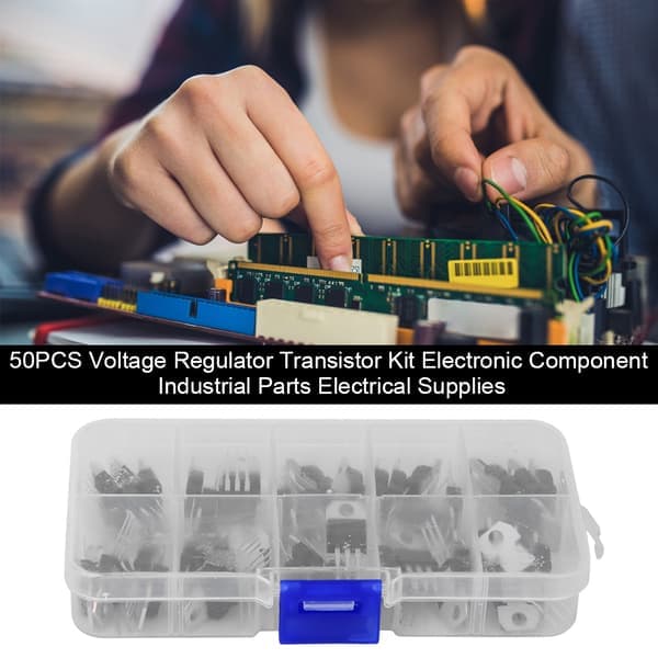 50 stk. spændingsregulator-transistorkit, elektronisk komponent, industrielle dele, elektrisk tilbehør
