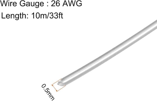 Nichrom 2080-tråd, 20 m, 0,4 mm diameter, värmetråd, silverresistent tråd
