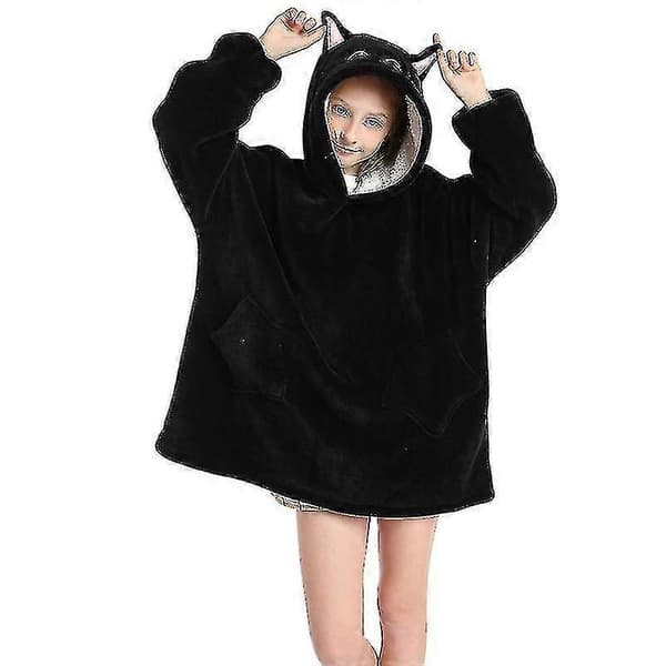 Hættetrøje Tæppe Børn Oversize Pige Blød Sweatshirt Varm Fleece Bærbar Pullover ~