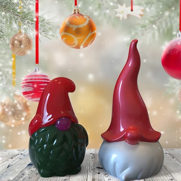 2 stk silikon jule-nisseform, DIY nisse-lysestøping